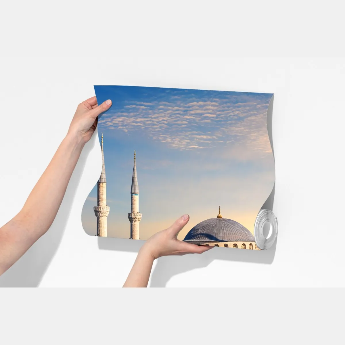 Fototapeta Stambuł z Błękitnym Meczetem o zachodzie słońca – Wallissimo® Fototapeta Stambuł z Błękitnym Meczetem o zachodzie słońca – Wallissimo®