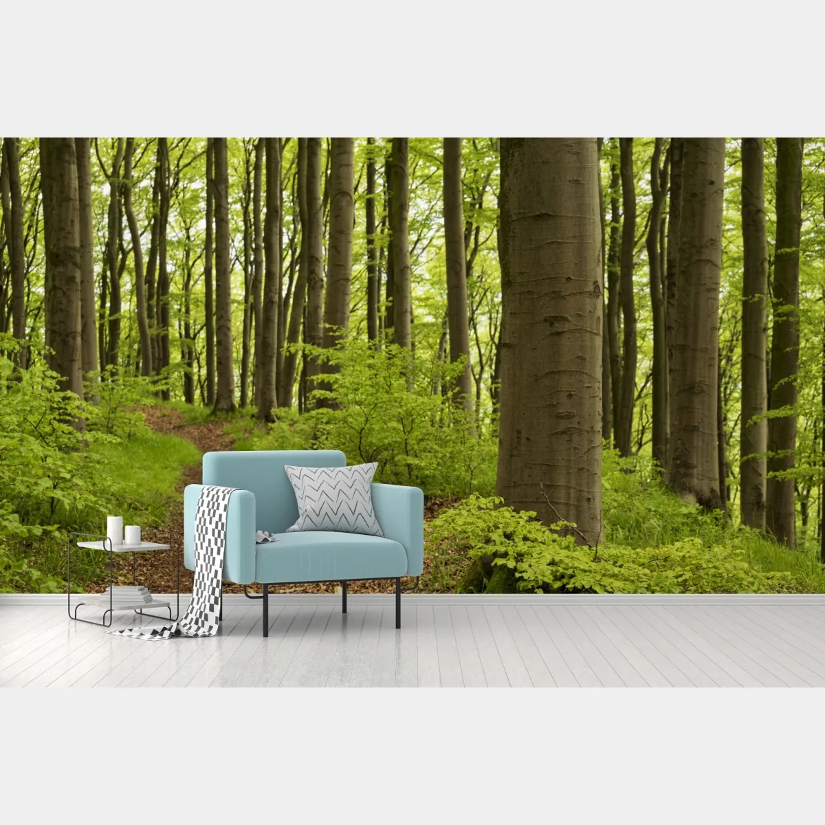 Fototapeta spokojna zielona ścieżka leśna – Wallissimo® Fototapeta spokojna zielona ścieżka leśna – Wallissimo®