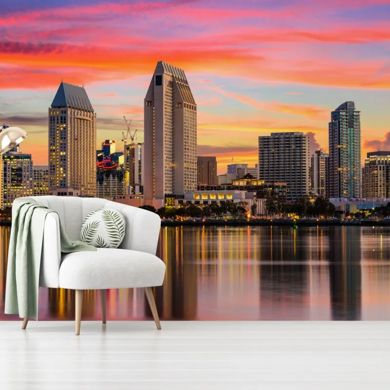 Fototapeta San Diego zachód słońca panorama miasta