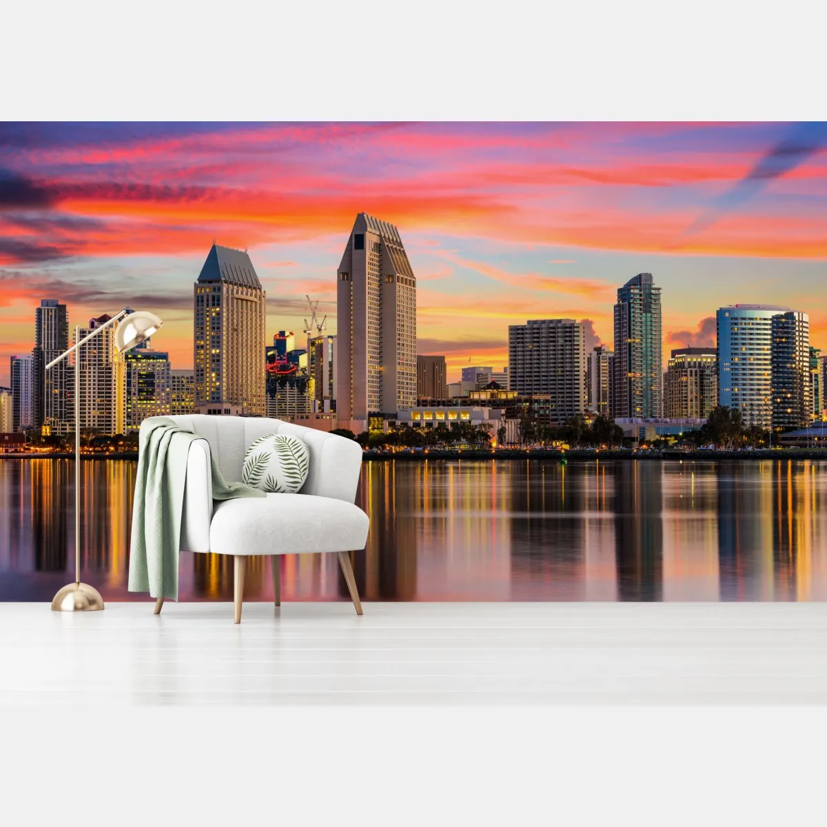 Fototapeta San Diego zachód słońca panorama miasta – Wallissimo® Fototapeta San Diego zachód słońca panorama miasta – Wallissimo®