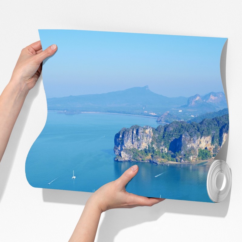 Fototapeta lazurowe wyspy i klify nad brzegiem morza – Wallissimo® Fototapeta lazurowe wyspy i klify nad brzegiem morza – Wallissimo®