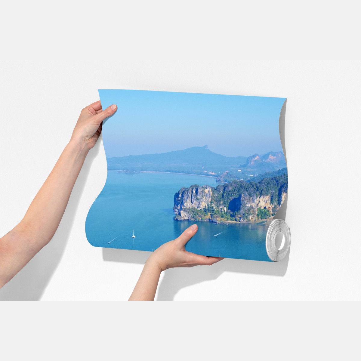 Fototapeta lazurowe wyspy i klify nad brzegiem morza – Wallissimo® Fototapeta lazurowe wyspy i klify nad brzegiem morza – Wallissimo®