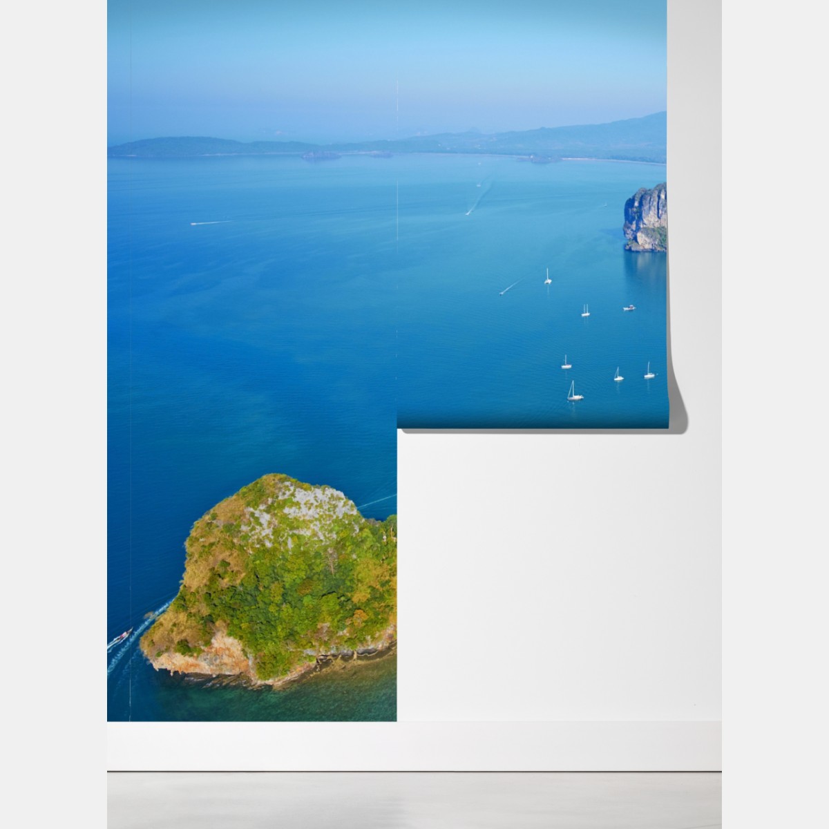 Fototapeta lazurowe wyspy i klify nad brzegiem morza – Wallissimo® Fototapeta lazurowe wyspy i klify nad brzegiem morza – Wallissimo®