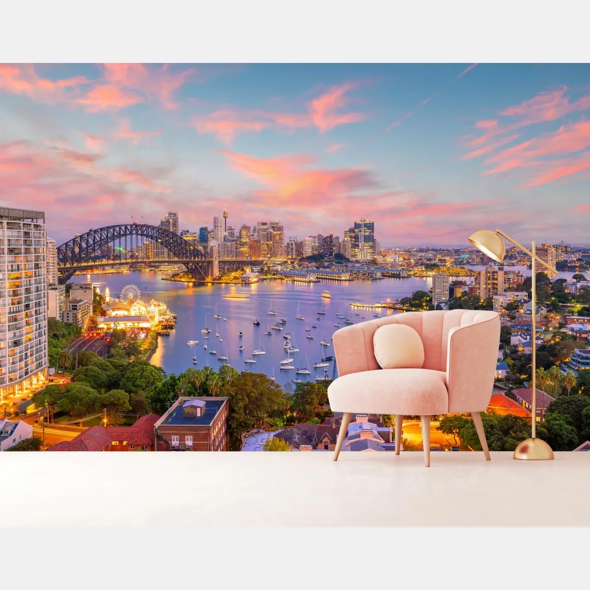 Fototapeta zachód słońca nad Sydney – Wallissimo® Fototapeta zachód słońca nad Sydney – Wallissimo®