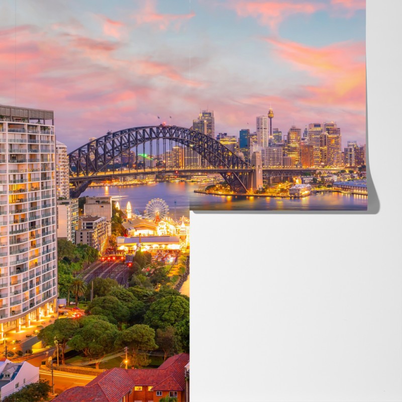 Fototapeta zachód słońca nad Sydney – Wallissimo® Fototapeta zachód słońca nad Sydney – Wallissimo®