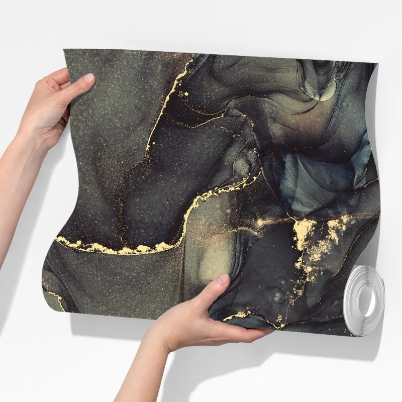 Fototapeta luksusowa abstrakcja alkoholowa ze złotymi żyłkami – Wallissimo® Fototapeta luksusowa abstrakcja alkoholowa ze złotymi żyłkami – Wallissimo®