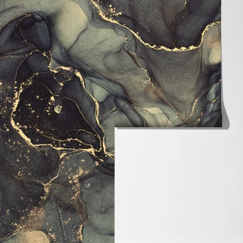 Fototapeta luksusowa abstrakcja alkoholowa ze złotymi żyłkami – Wallissimo® Fototapeta luksusowa abstrakcja alkoholowa ze złotymi żyłkami – Wallissimo®