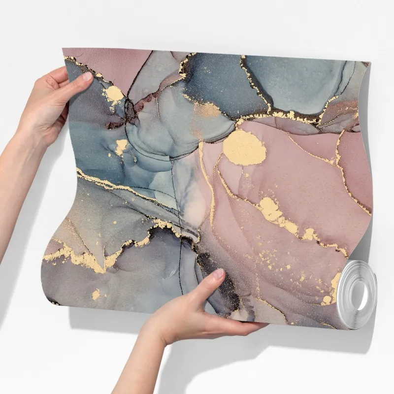 Fototapeta delikatne pastelowe płynne marmury ze złotymi żyłkami – Wallissimo® Fototapeta delikatne pastelowe płynne marmury ze złotymi żyłkami – Wallissimo®