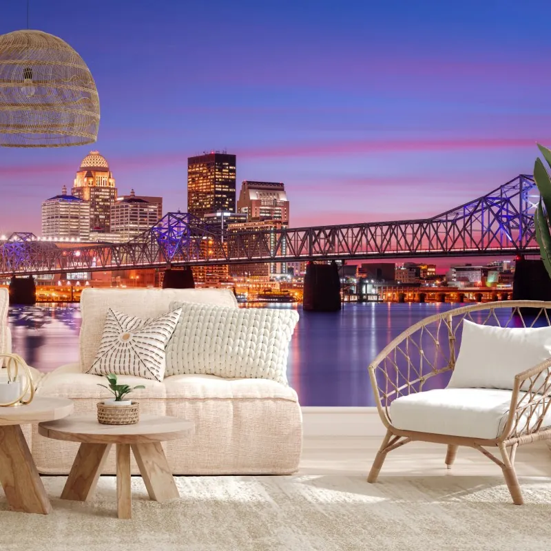 Fototapeta Louisville panorama miasta o zmierzchu