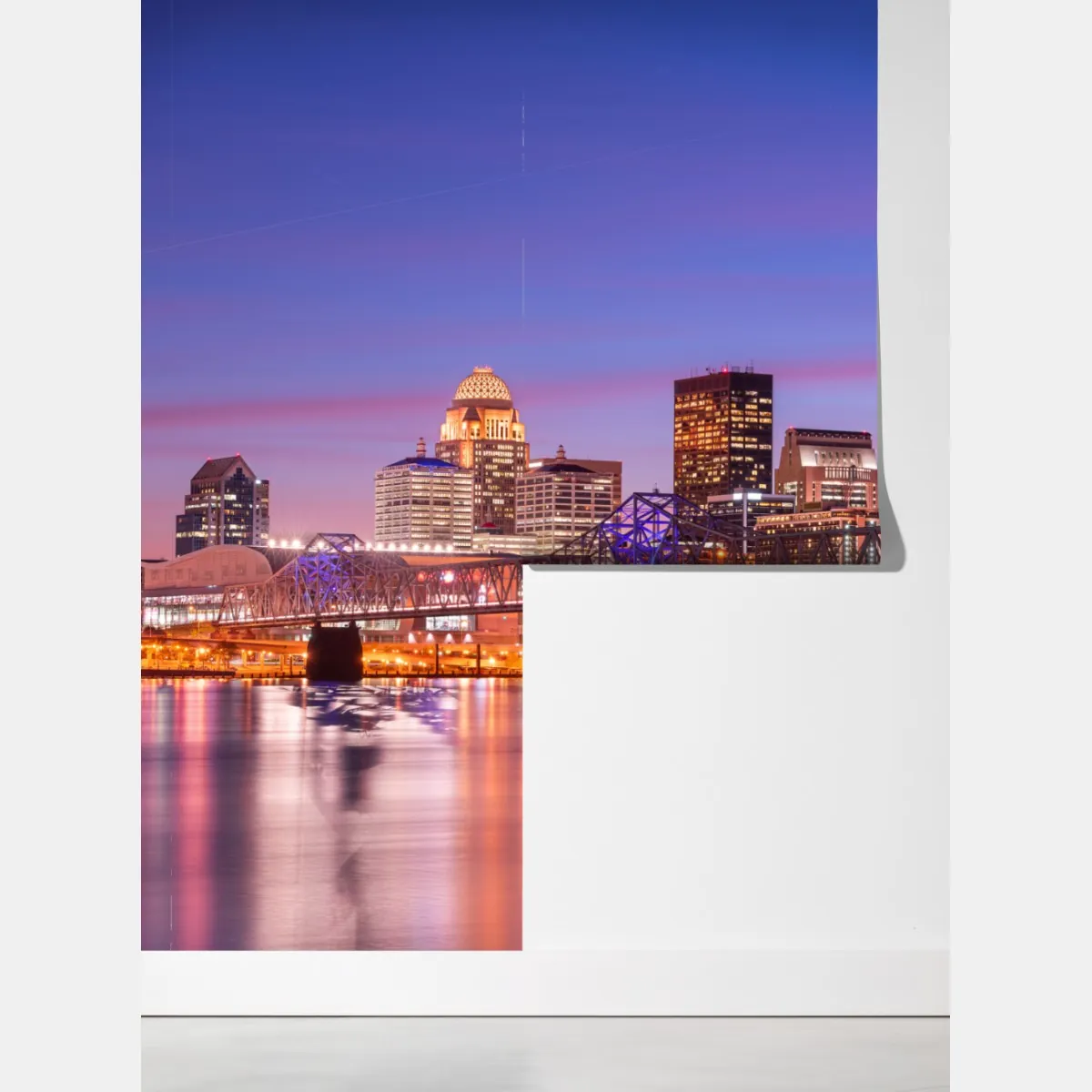 Fototapeta Louisville panorama miasta o zmierzchu – Wallissimo® Fototapeta Louisville panorama miasta o zmierzchu – Wallissimo®
