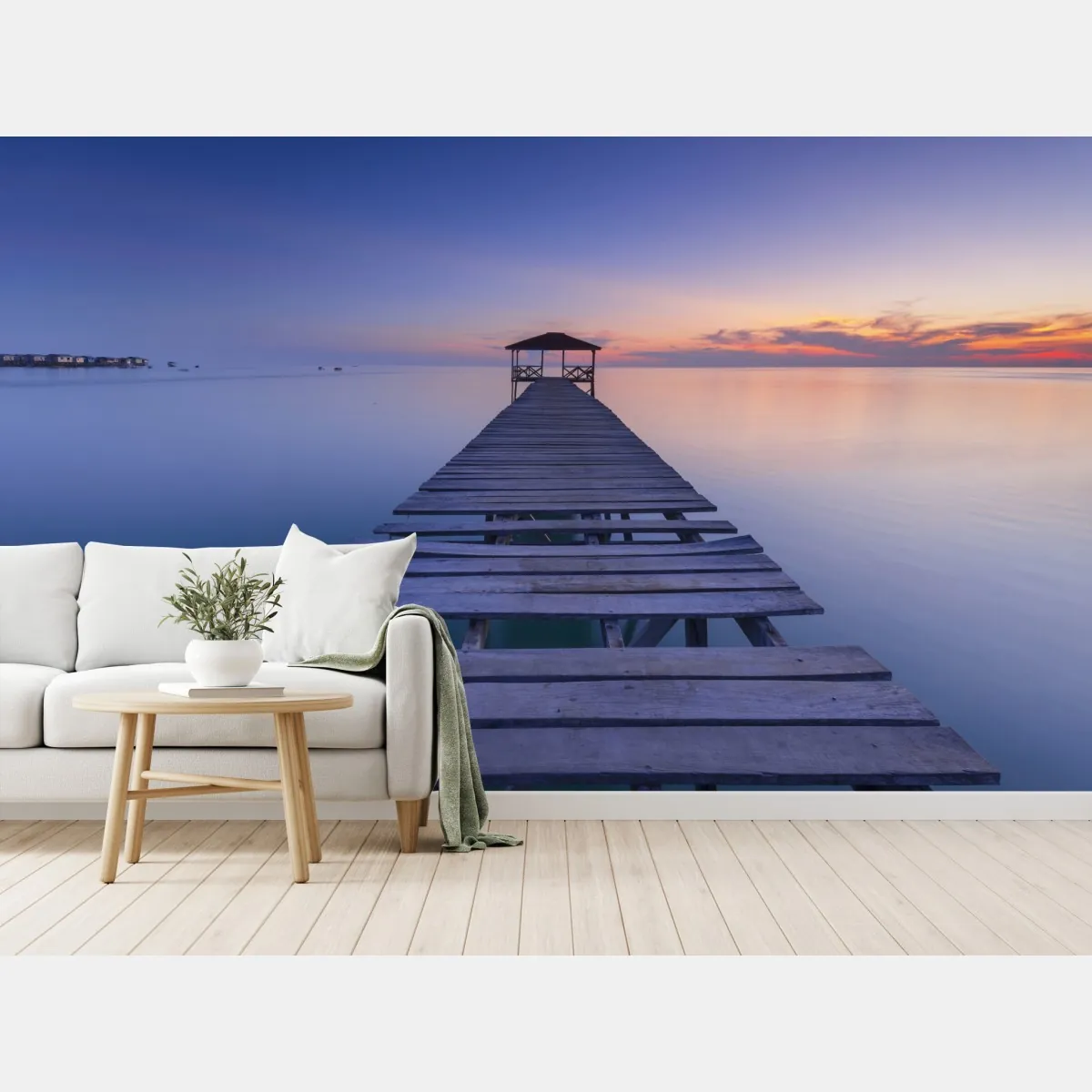 Fototapeta spokojne drewniane molo o zachodzie słońca – Wallissimo® Fototapeta spokojne drewniane molo o zachodzie słońca – Wallissimo®