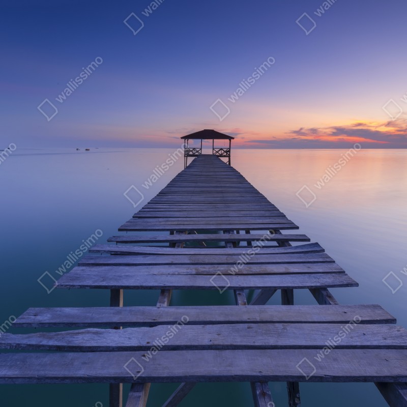 Fototapeta spokojne drewniane molo o zachodzie słońca – Wallissimo® Fototapeta spokojne drewniane molo o zachodzie słońca – Wallissimo®