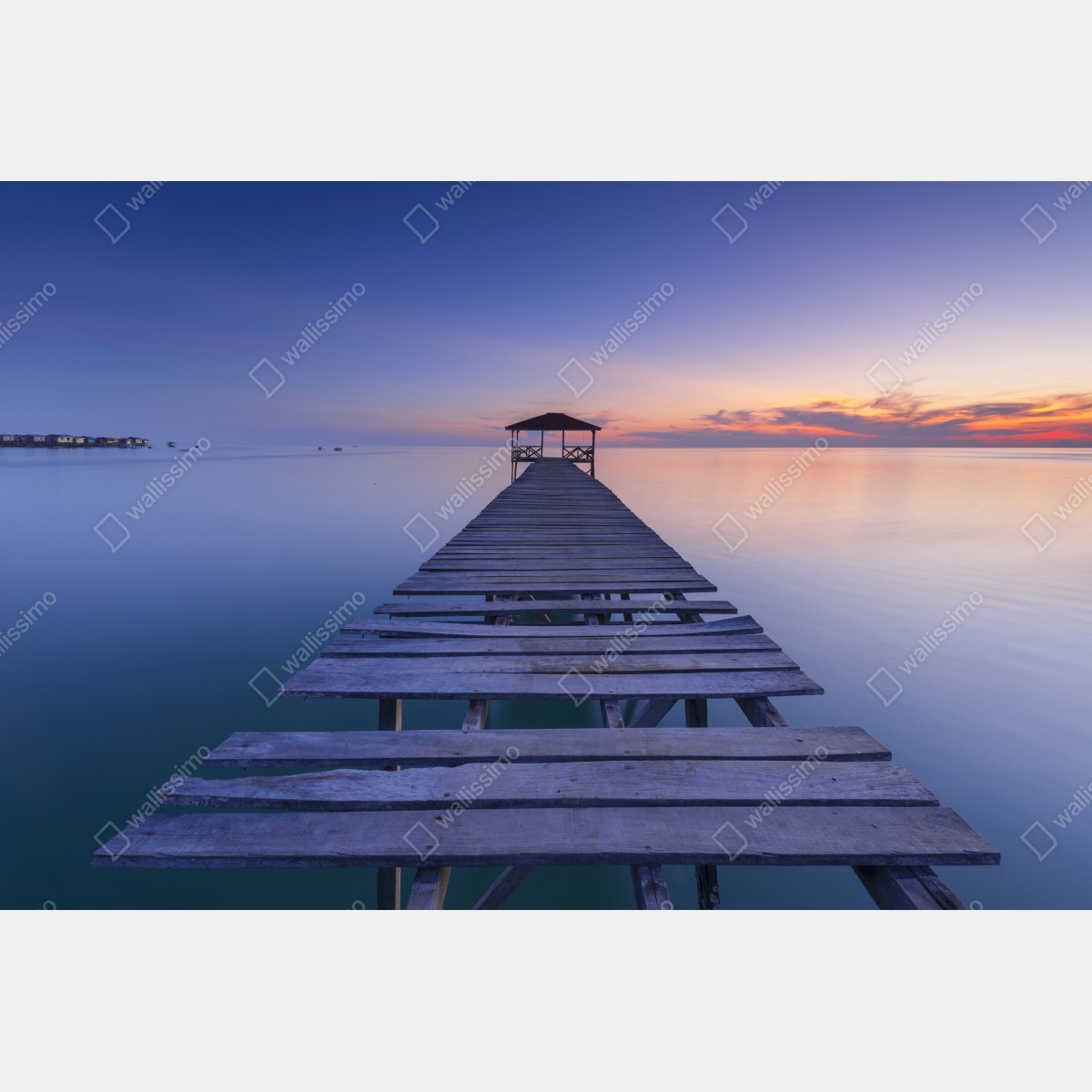 Fototapeta spokojne drewniane molo o zachodzie słońca – Wallissimo® Fototapeta spokojne drewniane molo o zachodzie słońca – Wallissimo®