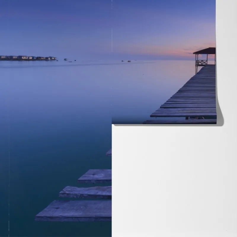 Fototapeta spokojne drewniane molo o zachodzie słońca – Wallissimo® Fototapeta spokojne drewniane molo o zachodzie słońca – Wallissimo®