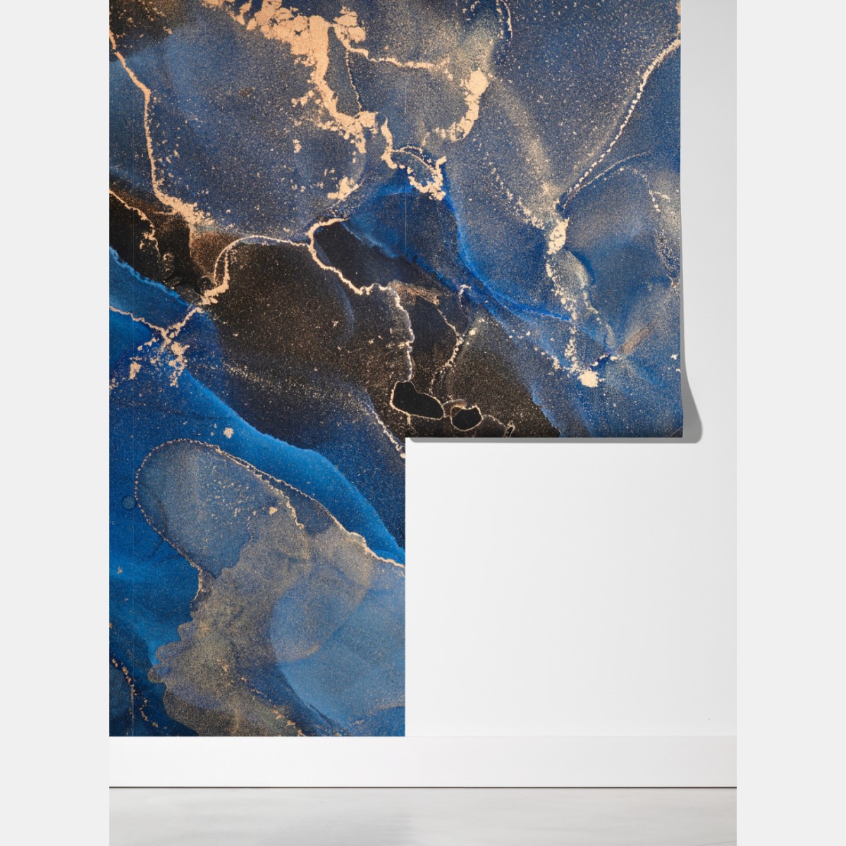 Fototapeta luksusowe niebiesko-złote abstrakcyjne fale – Wallissimo® Fototapeta luksusowe niebiesko-złote abstrakcyjne fale – Wallissimo®