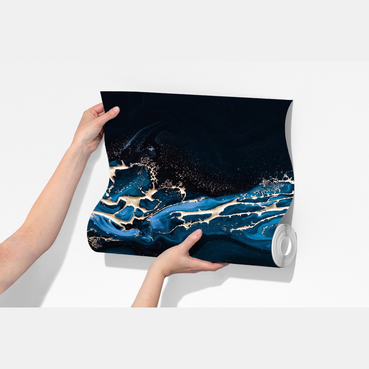 Fototapeta granatowo-złota abstrakcja w ruchu – Wallissimo® Fototapeta granatowo-złota abstrakcja w ruchu – Wallissimo®