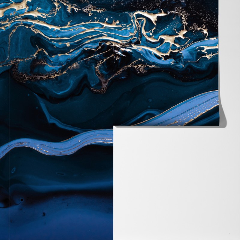 Fototapeta granatowo-złota abstrakcja w ruchu – Wallissimo® Fototapeta granatowo-złota abstrakcja w ruchu – Wallissimo®