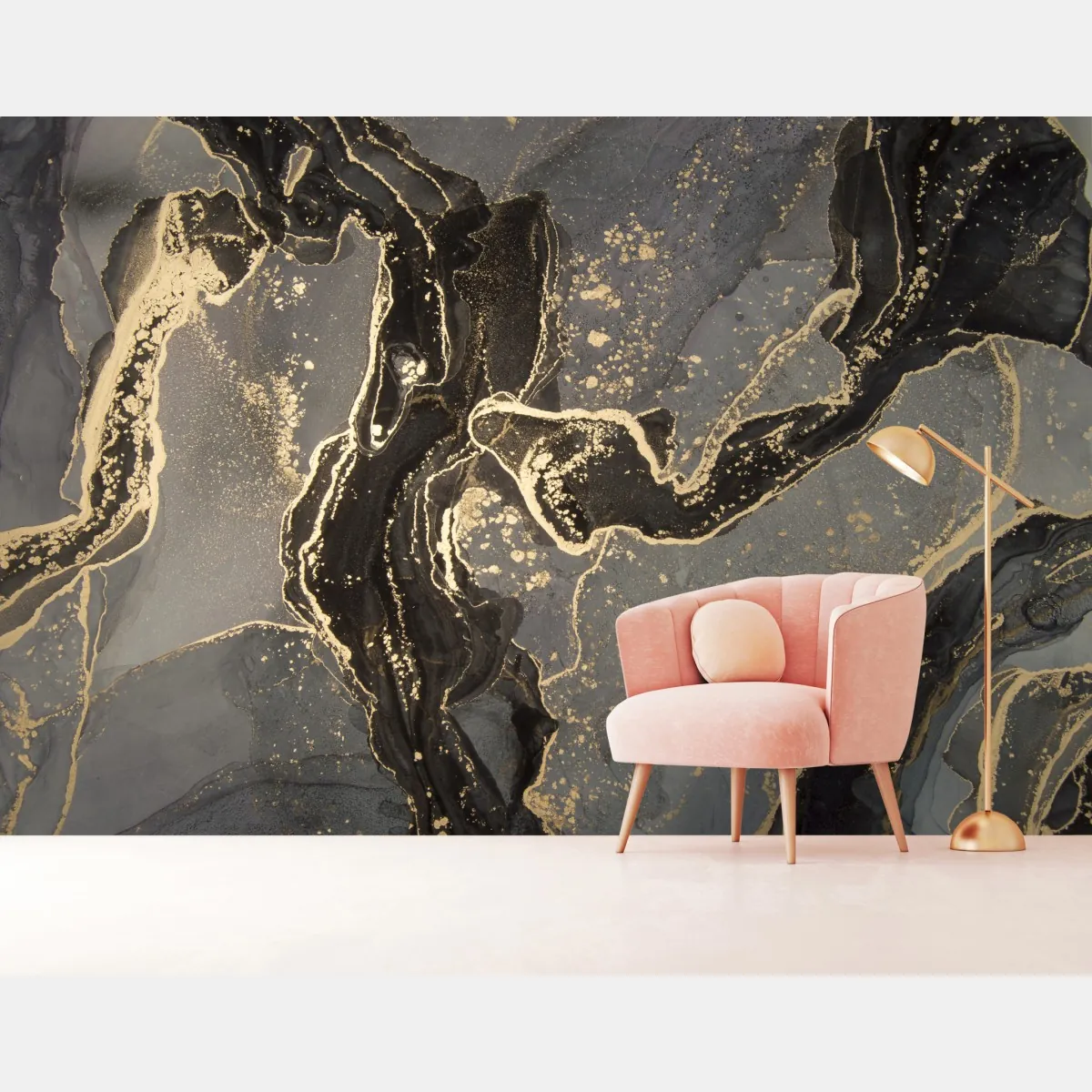 Fototapeta luksusowy czarno-złoty marmur abstrakcyjny – Wallissimo® Fototapeta luksusowy czarno-złoty marmur abstrakcyjny – Wallissimo®