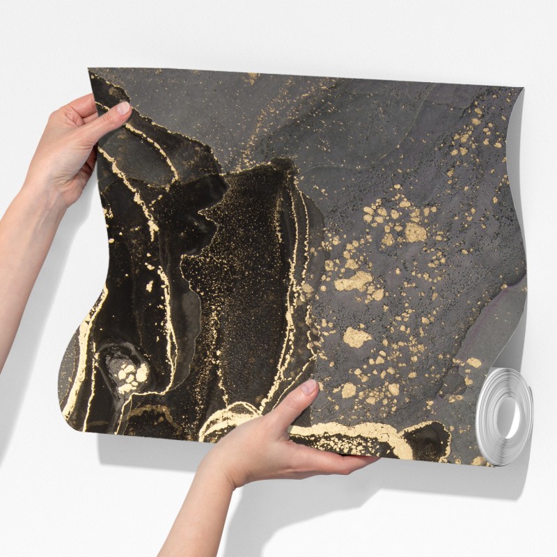 Fototapeta luksusowy czarno-złoty marmur abstrakcyjny – Wallissimo® Fototapeta luksusowy czarno-złoty marmur abstrakcyjny – Wallissimo®