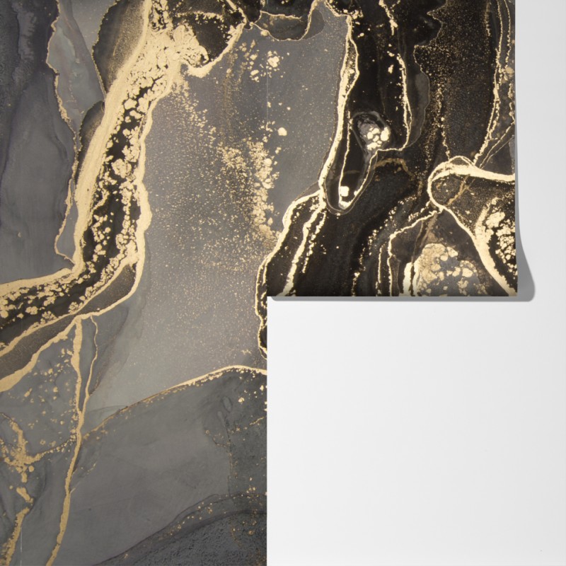 Fototapeta luksusowy czarno-złoty marmur abstrakcyjny – Wallissimo® Fototapeta luksusowy czarno-złoty marmur abstrakcyjny – Wallissimo®