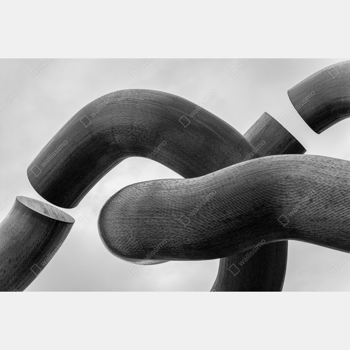 Fototapeta krzywe formy abstrakcyjna rzeźba w odcieniach szarości – Wallissimo® Fototapeta krzywe formy abstrakcyjna rzeźba w odcieniach szarości – Wallissimo®