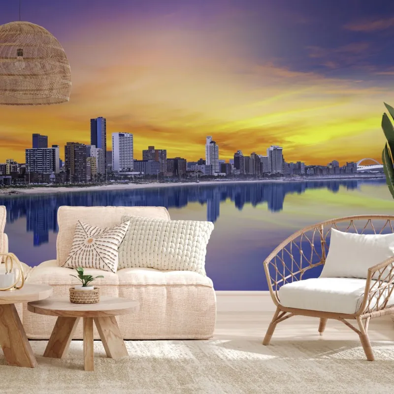 Fototapeta Durban zmierzchowa panorama nad plażą – Wallissimo® Fototapeta Durban zmierzchowa panorama nad plażą – Wallissimo®