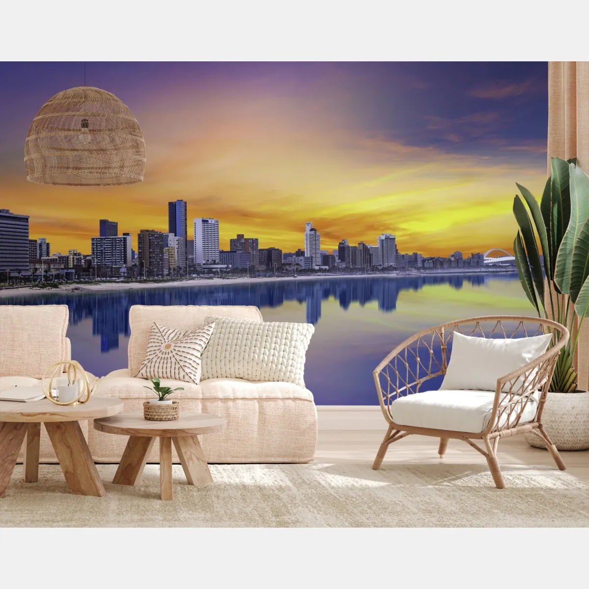 Fototapeta Durban zmierzchowa panorama nad plażą – Wallissimo® Fototapeta Durban zmierzchowa panorama nad plażą – Wallissimo®