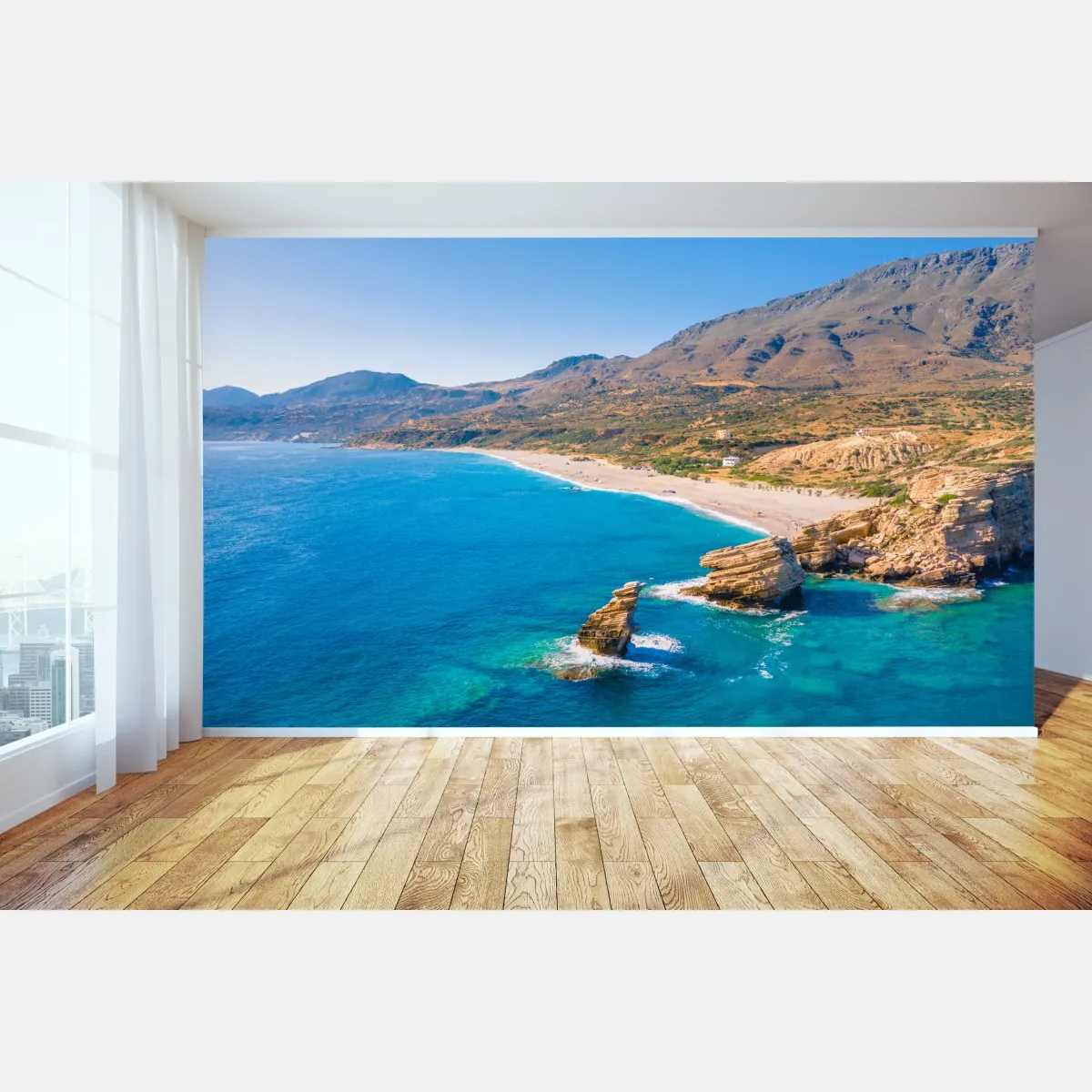 Fototapeta turkusowe wybrzeże panorama plaży – Wallissimo® Fototapeta turkusowe wybrzeże panorama plaży – Wallissimo®