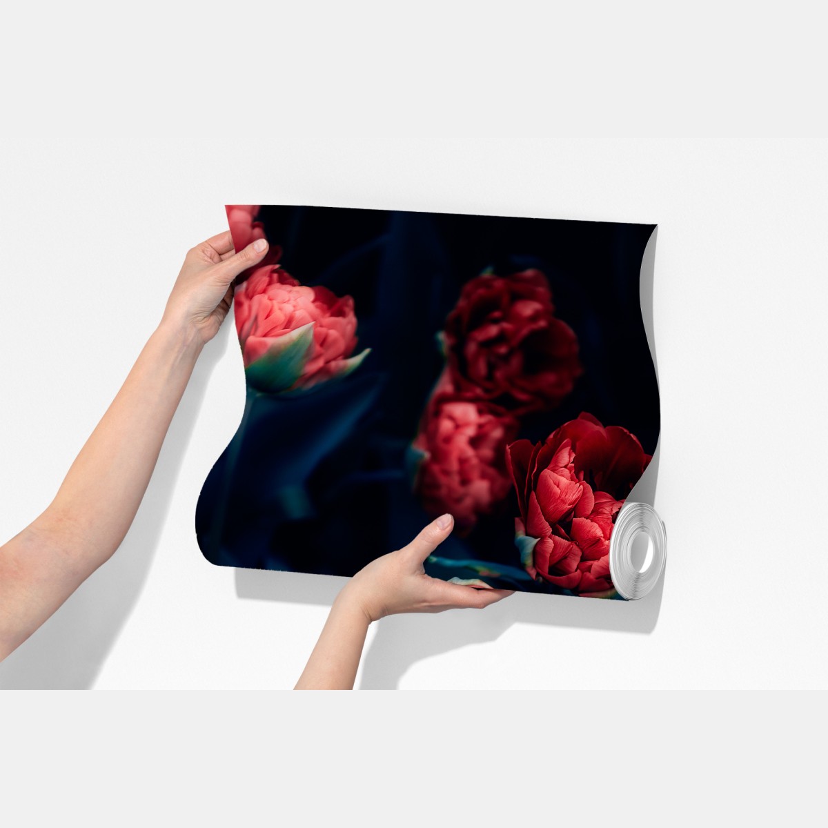 Fototapeta ponury bukiet czerwonych tulipanów – Wallissimo® Fototapeta ponury bukiet czerwonych tulipanów – Wallissimo®