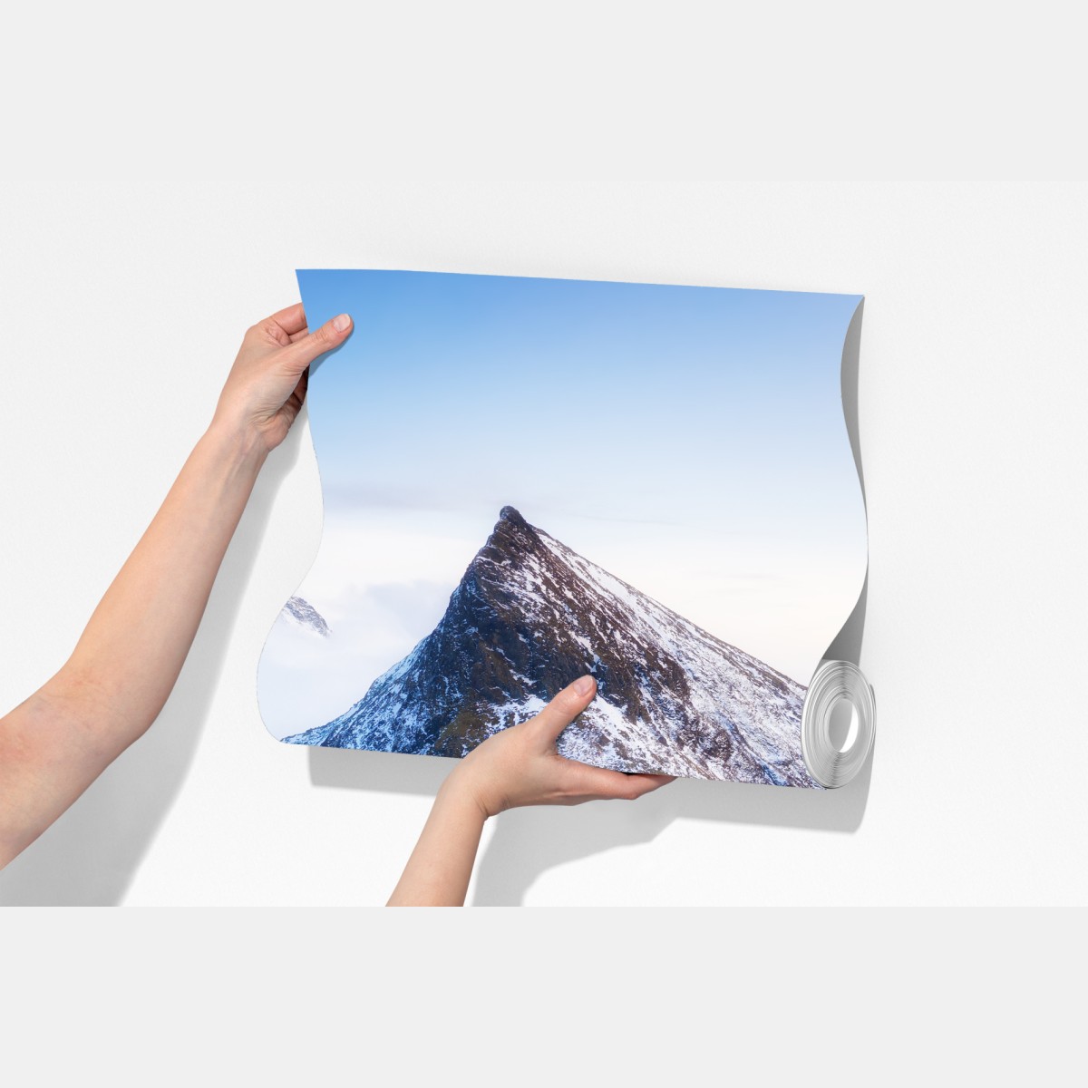 Fototapeta Lofoty most i góra z lotu ptaka – Wallissimo® Fototapeta Lofoty most i góra z lotu ptaka – Wallissimo®