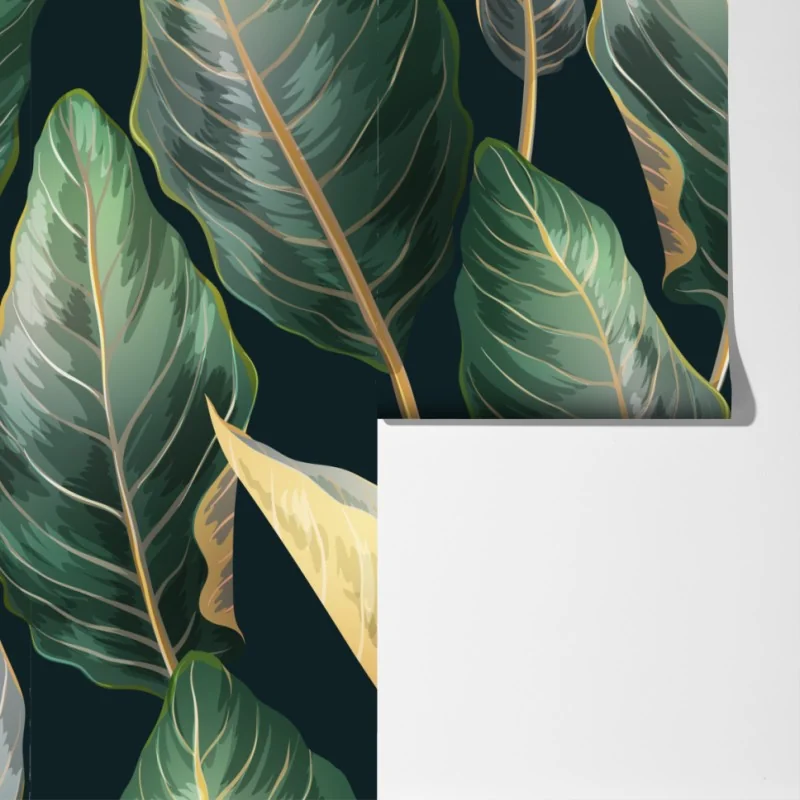 Fototapeta vintage tropikalny wzór z liśćmi – Wallissimo® Fototapeta vintage tropikalny wzór z liśćmi – Wallissimo®