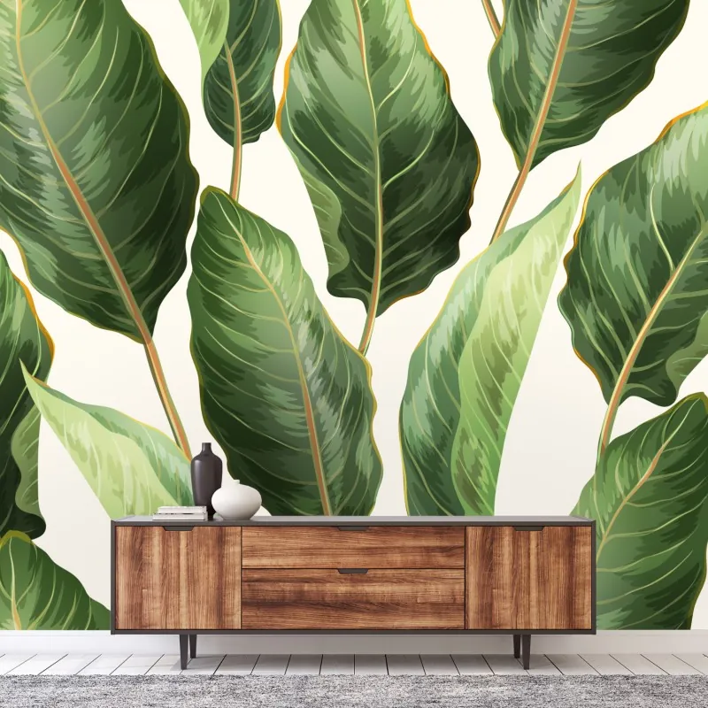 Fototapeta tropikalny wzór z liśćmi bananowca