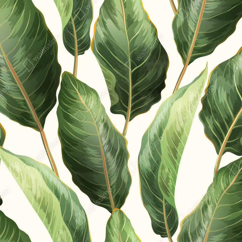 Fototapeta tropikalny wzór z liśćmi bananowca – Wallissimo® Fototapeta tropikalny wzór z liśćmi bananowca – Wallissimo®