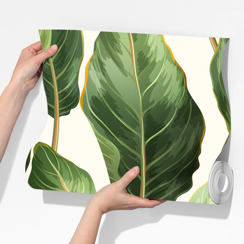 Fototapeta tropikalny wzór z liśćmi bananowca – Wallissimo® Fototapeta tropikalny wzór z liśćmi bananowca – Wallissimo®