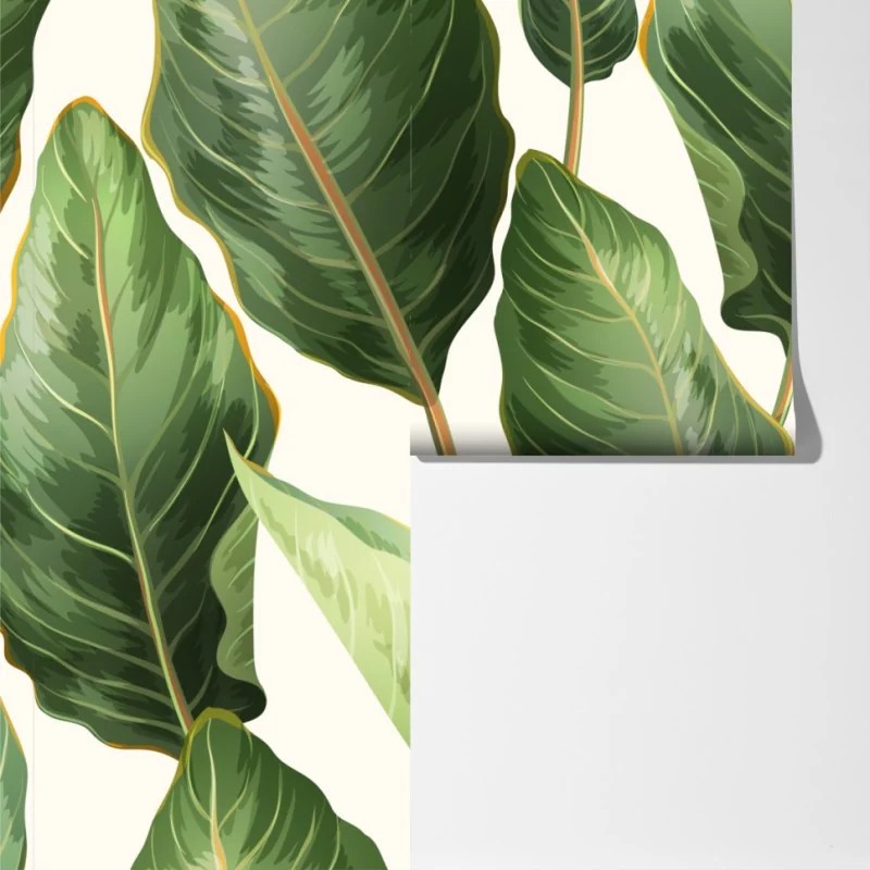 Fototapeta tropikalny wzór z liśćmi bananowca – Wallissimo® Fototapeta tropikalny wzór z liśćmi bananowca – Wallissimo®