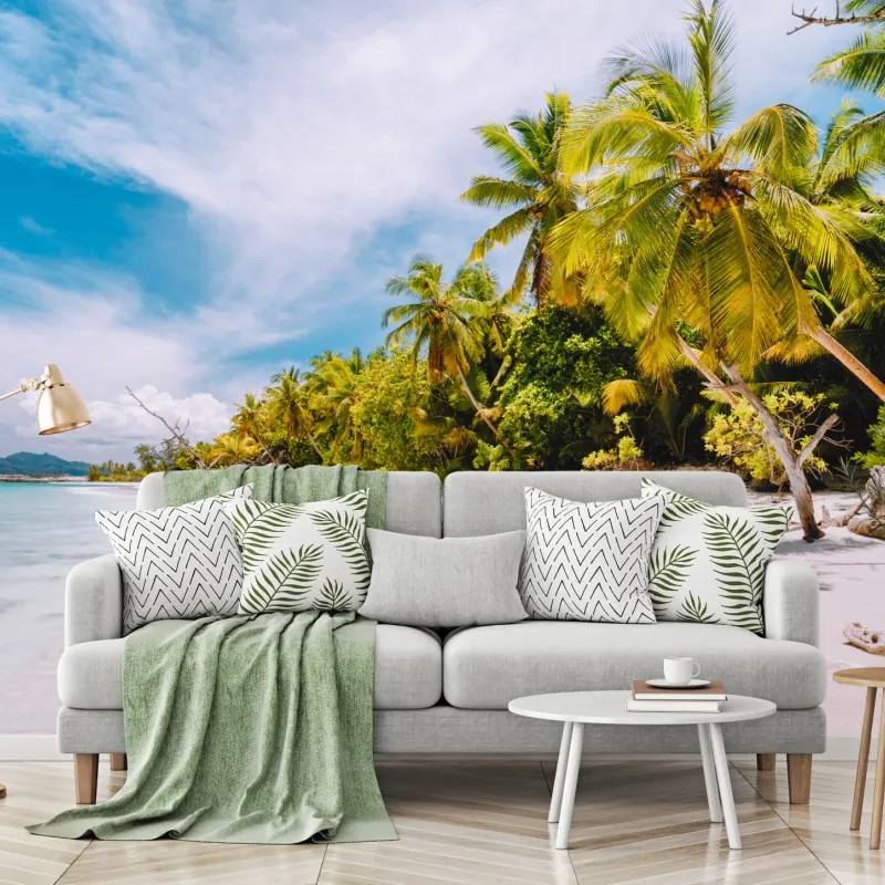 Fototapeta tropikalna plaża z palmami
