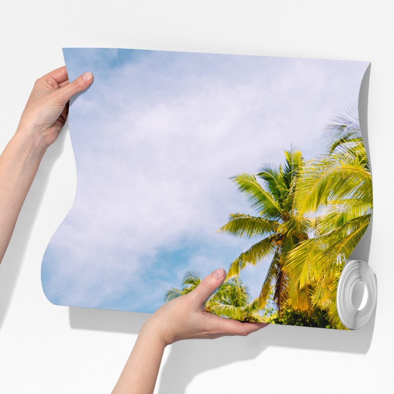 Fototapeta tropikalna plaża z palmami – Wallissimo® Fototapeta tropikalna plaża z palmami – Wallissimo®