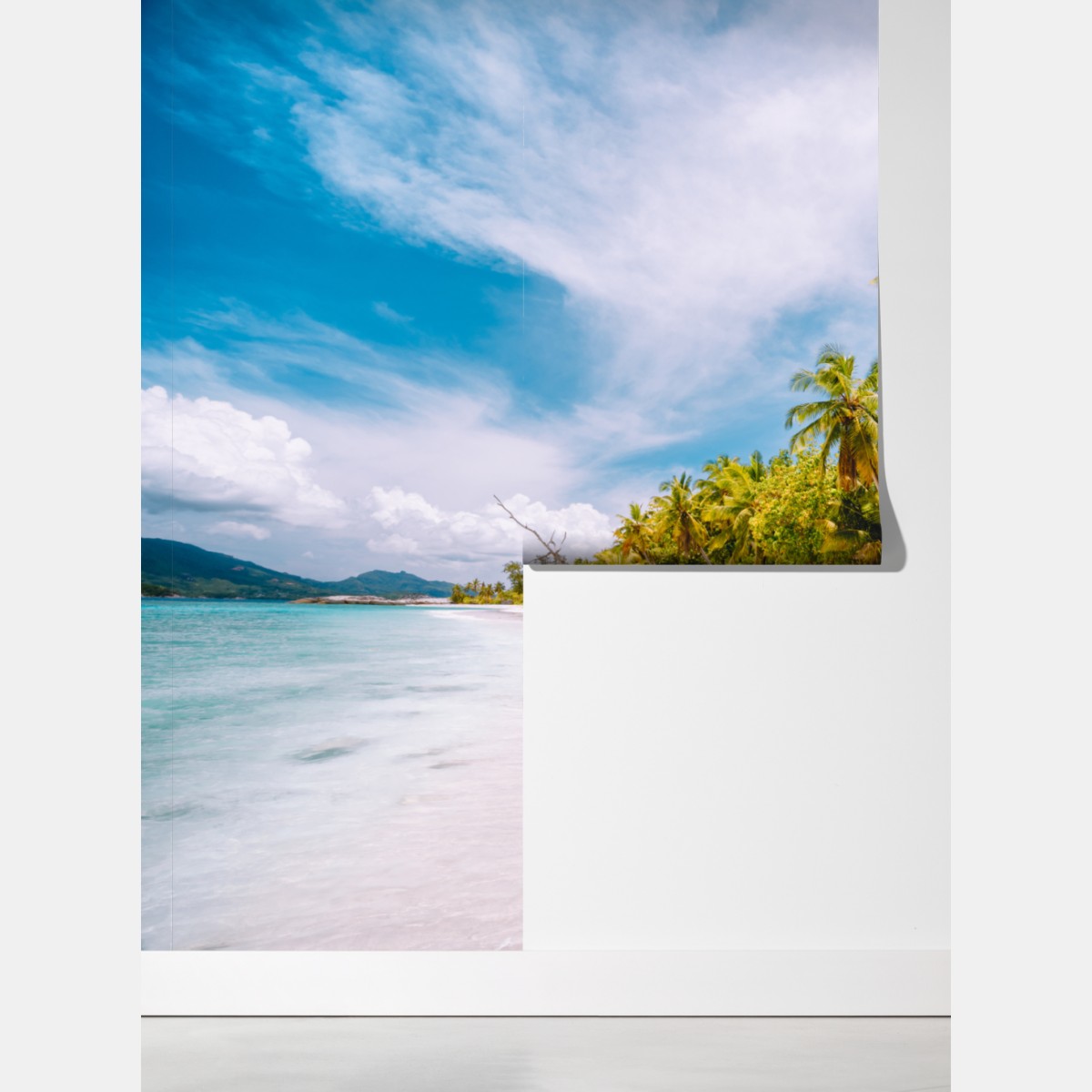 Fototapeta tropikalna plaża z palmami – Wallissimo® Fototapeta tropikalna plaża z palmami – Wallissimo®