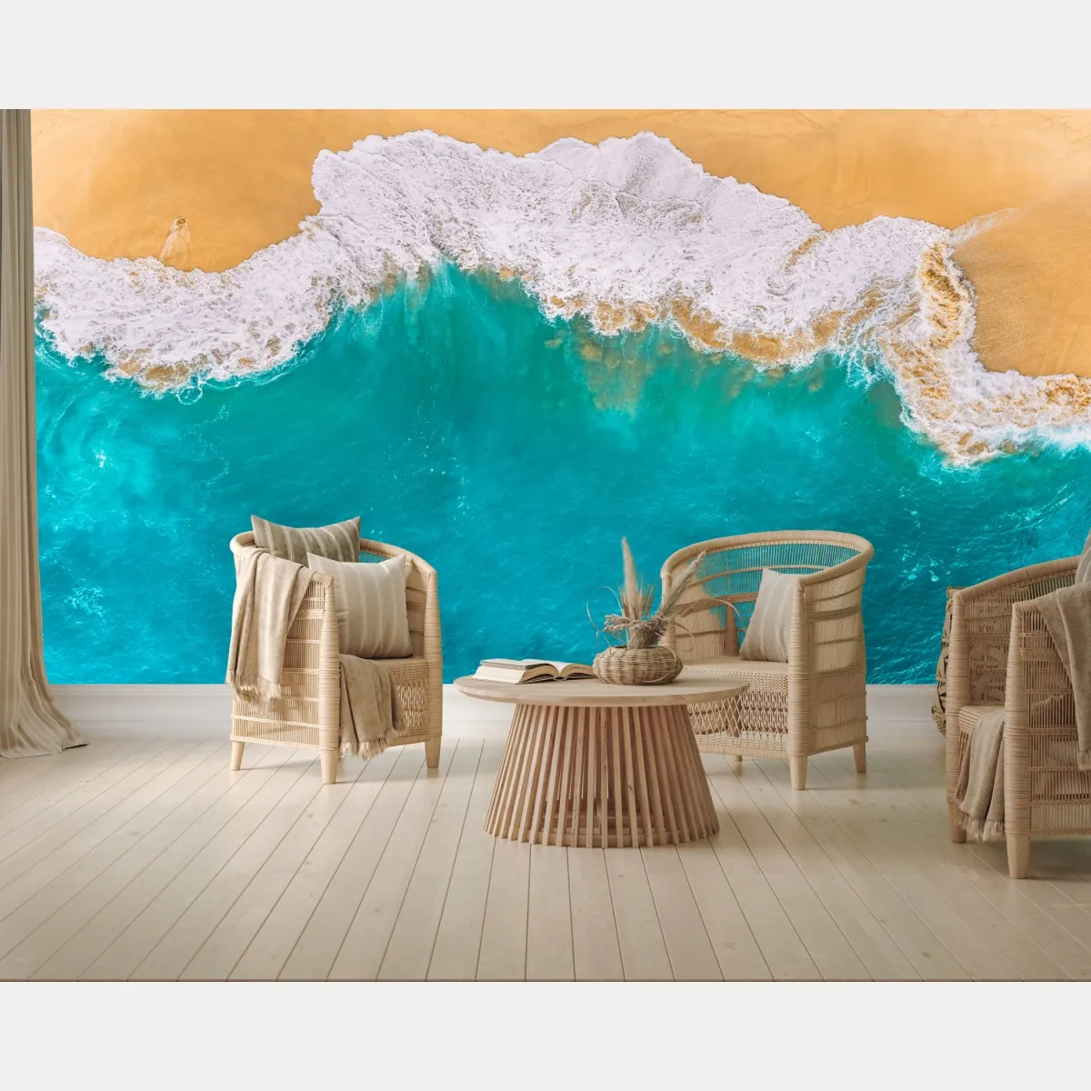 Fototapeta turkusowe fale nad plażą Kelingking, Nusa Penida – Wallissimo® Fototapeta turkusowe fale nad plażą Kelingking, Nusa Penida – Wallissimo®