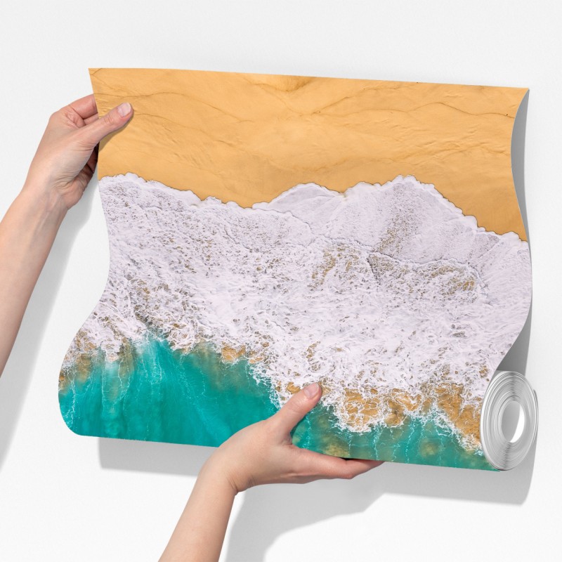 Fototapeta turkusowe fale nad plażą Kelingking, Nusa Penida – Wallissimo® Fototapeta turkusowe fale nad plażą Kelingking, Nusa Penida – Wallissimo®