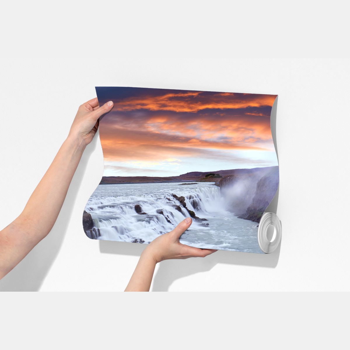 Fototapeta panoramiczny widok wodospadu Gullfoss – Wallissimo® Fototapeta panoramiczny widok wodospadu Gullfoss – Wallissimo®