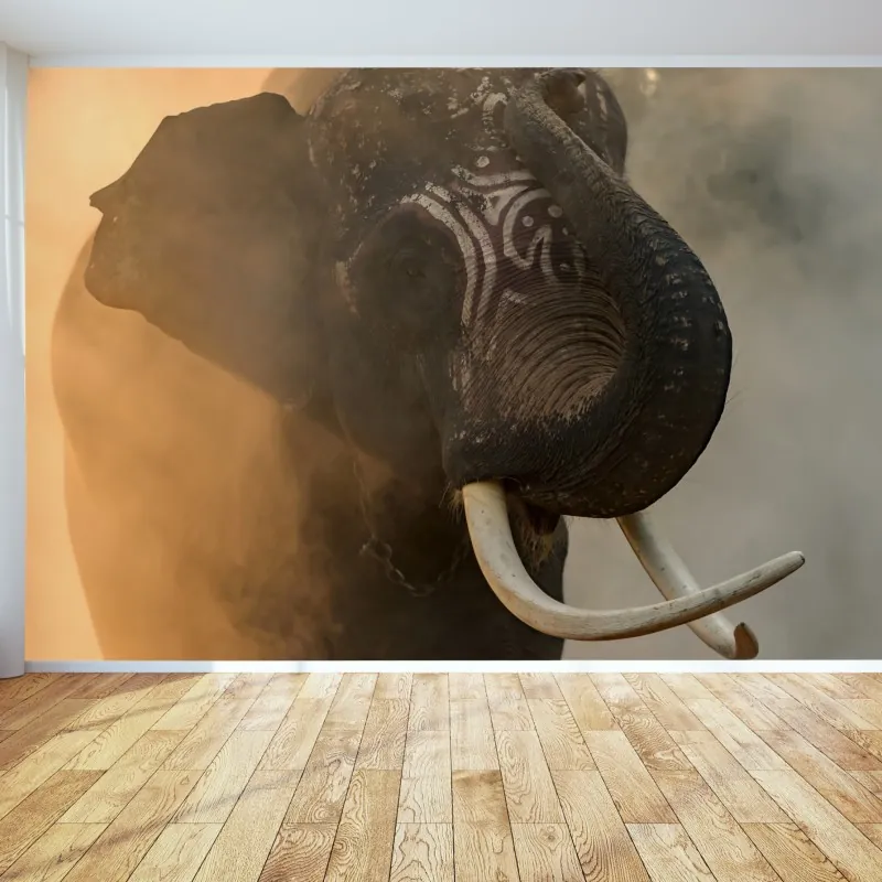 Fototapeta majestatyczny słoń z Tajlandii z kłami