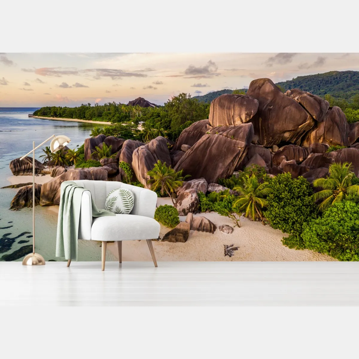 Fototapeta Anse d'Argent tropikalna plaża z granitowymi głazami – Wallissimo® Fototapeta Anse d'Argent tropikalna plaża z granitowymi głazami – Wallissimo®