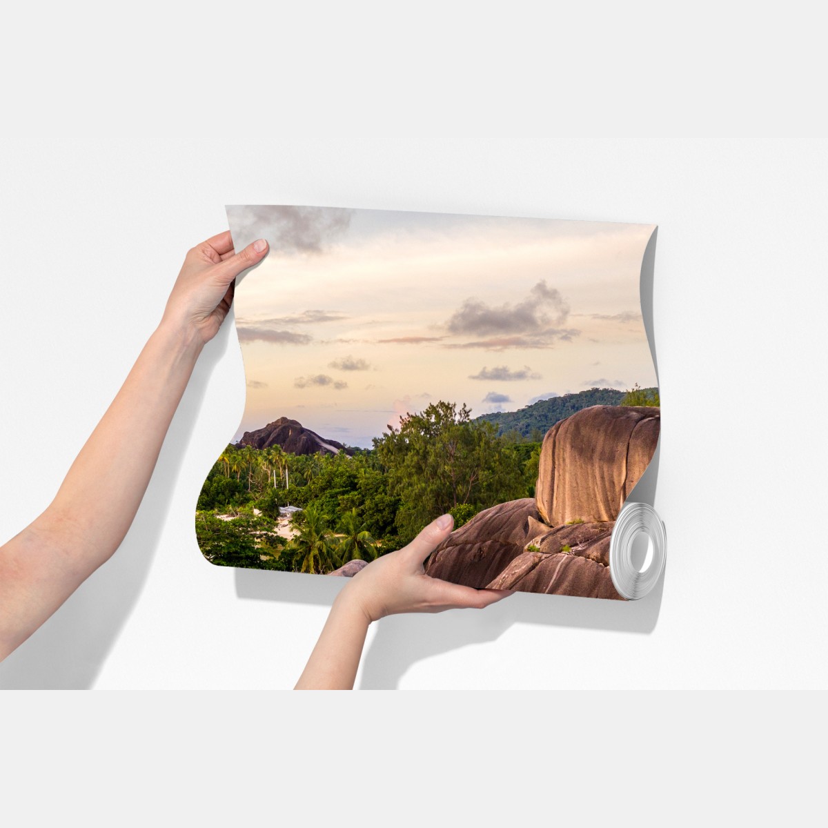 Fototapeta Anse d'Argent tropikalna plaża z granitowymi głazami – Wallissimo® Fototapeta Anse d'Argent tropikalna plaża z granitowymi głazami – Wallissimo®