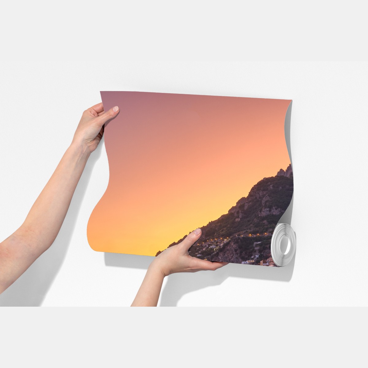 Fototapeta zachód słońca nad Positano, Wybrzeże Amalfitańskie – Wallissimo® Fototapeta zachód słońca nad Positano, Wybrzeże Amalfitańskie – Wallissimo®