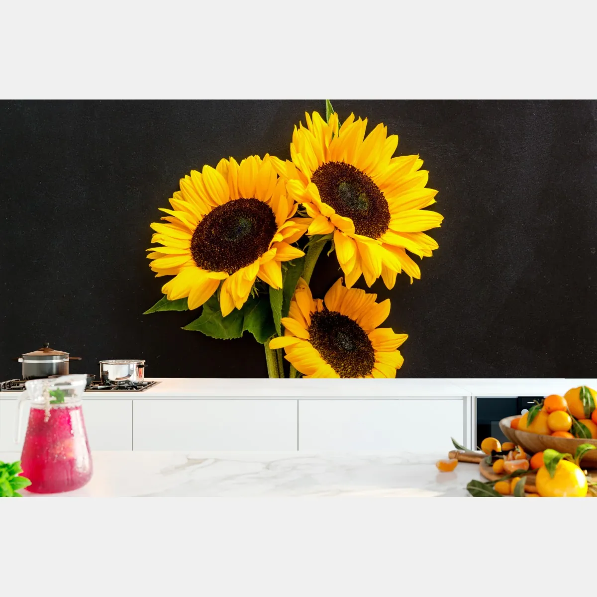 Fototapeta słoneczniki na czarnym tle – Wallissimo® Fototapeta słoneczniki na czarnym tle – Wallissimo®