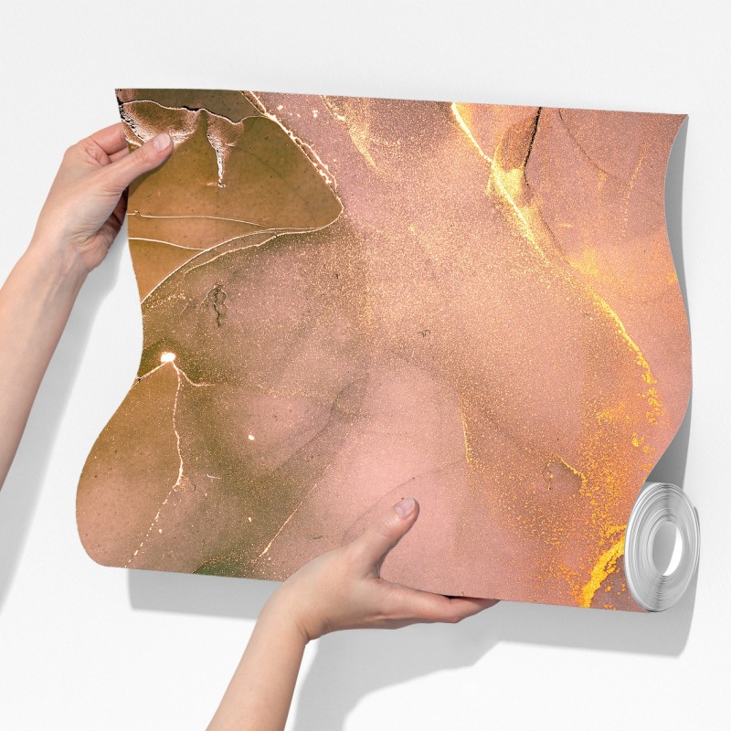 Fototapeta niebiesko-złoty abstrakcyjny marmur – Wallissimo® Fototapeta niebiesko-złoty abstrakcyjny marmur – Wallissimo®