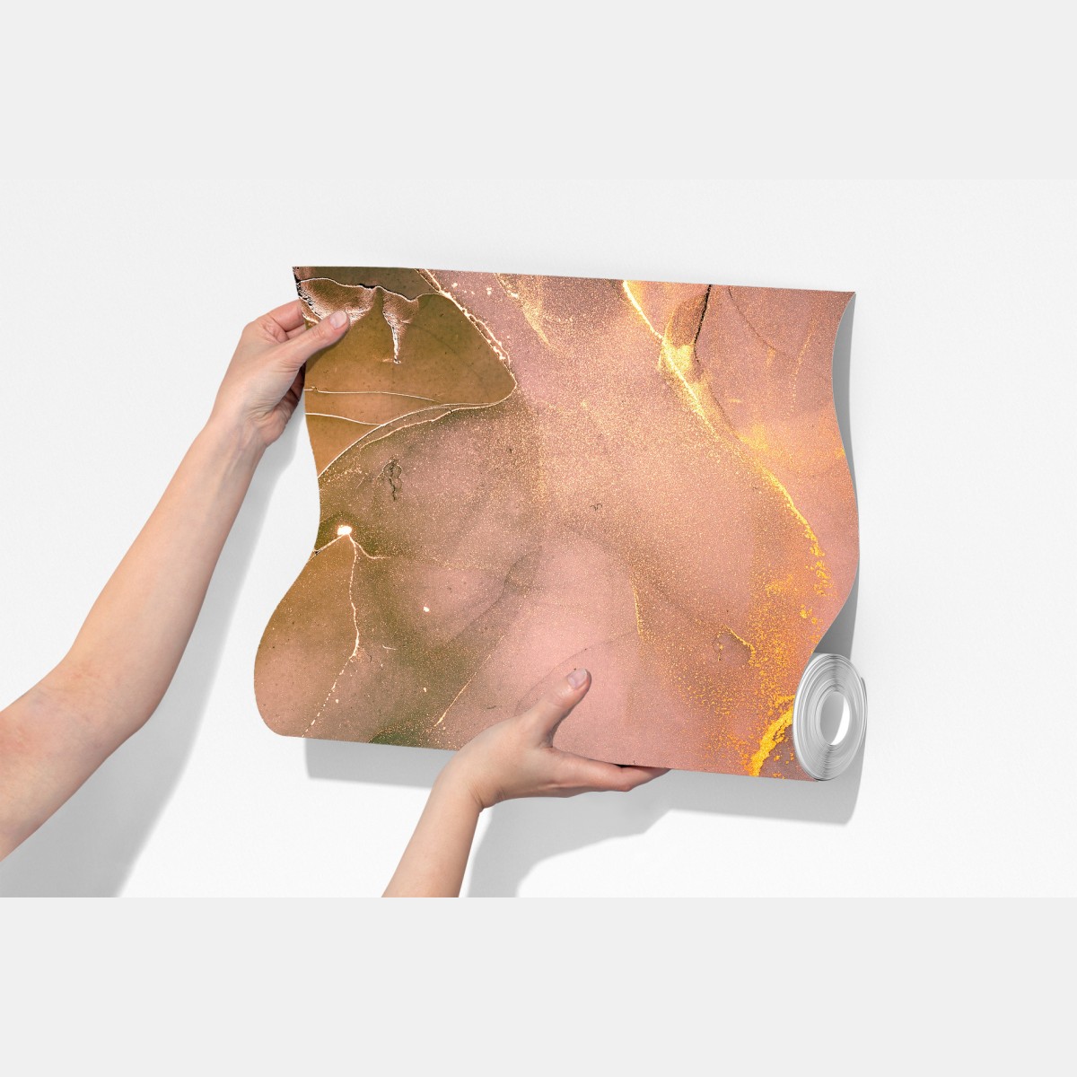 Fototapeta niebiesko-złoty abstrakcyjny marmur – Wallissimo® Fototapeta niebiesko-złoty abstrakcyjny marmur – Wallissimo®