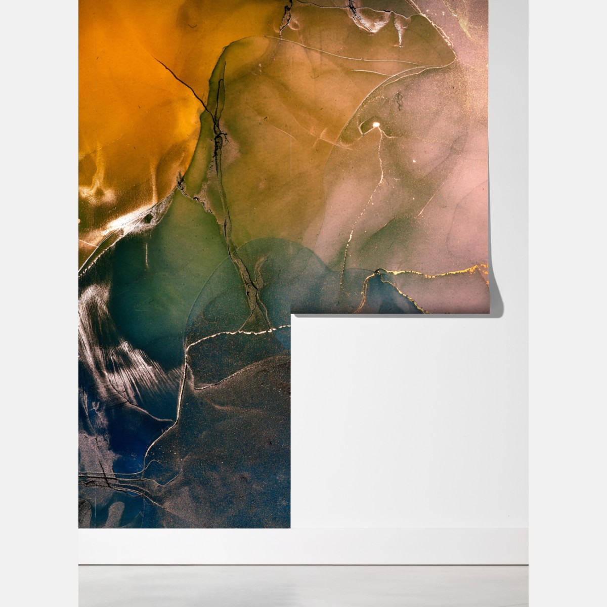 Fototapeta niebiesko-złoty abstrakcyjny marmur – Wallissimo® Fototapeta niebiesko-złoty abstrakcyjny marmur – Wallissimo®