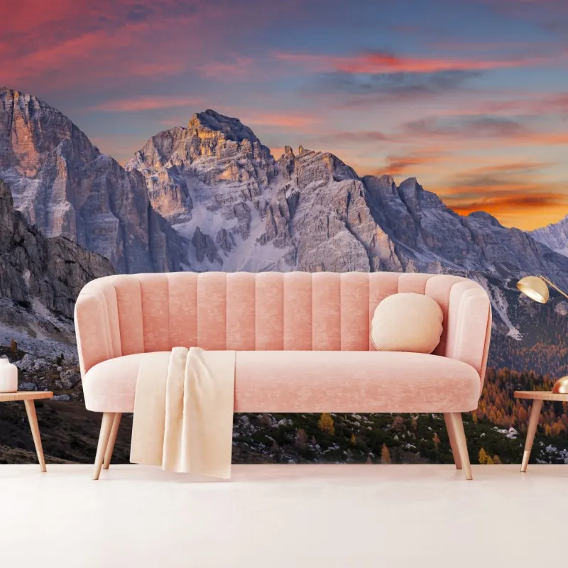 Fototapeta majestatyczny jesienny zachód w górach